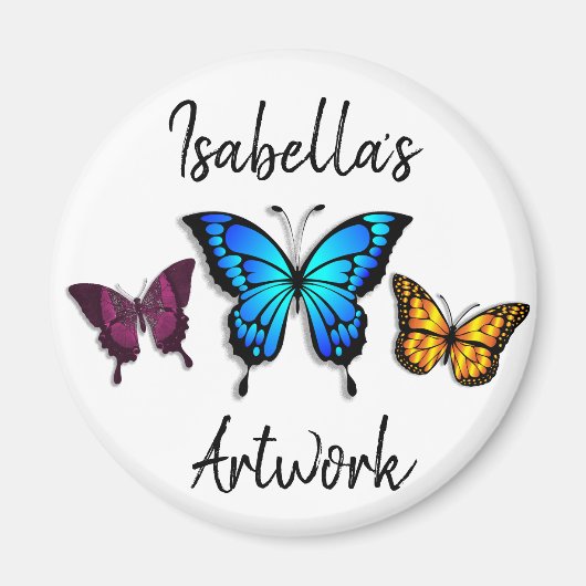  Butterflies Gepersonaliseerde Naam Magneet (Voorkant)