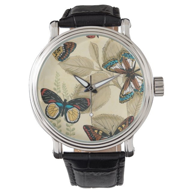 Butterflies glijdend over bladeren horloge (Voorkant)