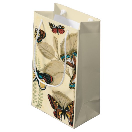 Butterflies glijdend over bladeren klein cadeauzakje (Achterkant Gekanteld)