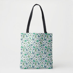  Butterflies Green Canvas tas