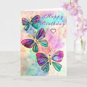 Butterflies Happy Birthday Kaart