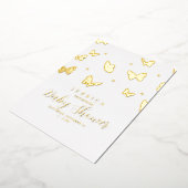 Butterflies in Air Baby shower Gold Folie Uitnodiging (Gedraaid)