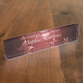 Butterflies in Crimson Moonlight Naambordje (Zijkant)