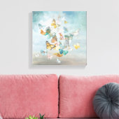 Butterflies in de wolken canvas afdruk (Insitu (Woonkamer))