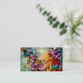 Butterflies in Flight Fantasy Graphic Triptych Visitekaartje (Staand voorkant)