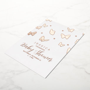 Butterflies in het Roos Baby shower Air Folie Uitnodiging