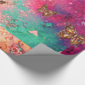 BUTTERFLIES IN PINK SPARKLES-MAGIC BUTTERFLY PLANT CADEAUPAPIER (Hoek)