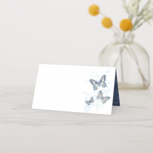 Butterflies inked hand art blue wedding guest (Voorkant)