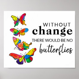 Butterflies Inspirerend Quote Poster 10 x 8 inch