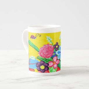 Butterflies & Ladybugs Bone China Mok