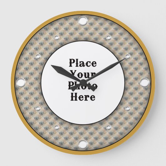 Butterflies Lijst Uw fotowandklok Grote Klok (Voorkant)