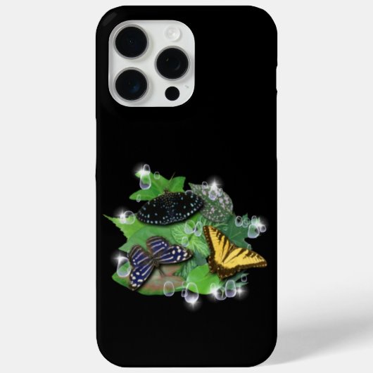 Butterflies met lederen regendruppels Case-Mate iPhone case (Achterkant)