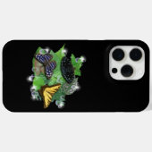 Butterflies met lederen regendruppels Case-Mate iPhone case (Achterkant (horizontaal))