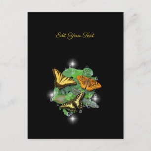 Butterflies met lederen spoelen en stangen briefkaart