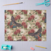Butterflies met rode en witte Rozen ontkoppelen Tissuepapier (Craft)