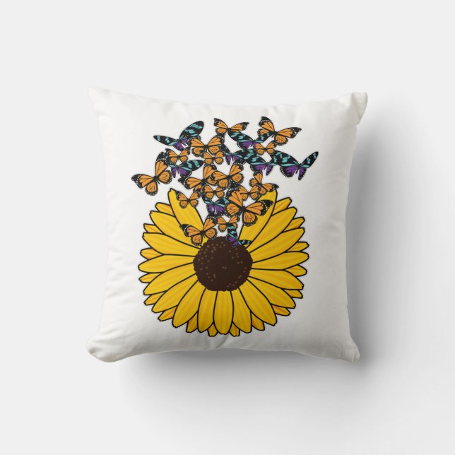 Butterflies met zonnebloem kussen (Voorkant)
