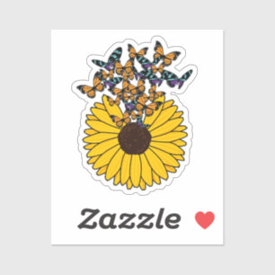 Butterflies met zonnebloem sticker