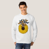 Butterflies met zonnebloem t-shirt (Voorkant volledig)