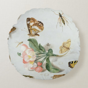 Butterflies, moden en andere insecten rond kussen