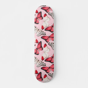 Butterflies Moderne Natuur Girly Pink Skateboard