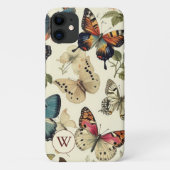  Butterflies Monogram Case-Mate iPhone Case (Achterkant)
