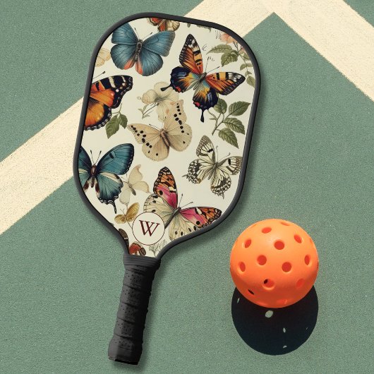  Butterflies Monogram Pickleball Paddle