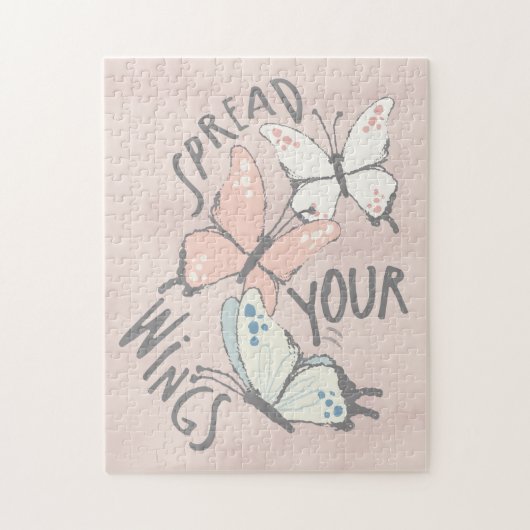 Butterflies Motivatie Bericht geïllustreerd Legpuzzel (Verticaal)
