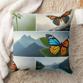 Butterflies, Mountains, and Lakes Kussen