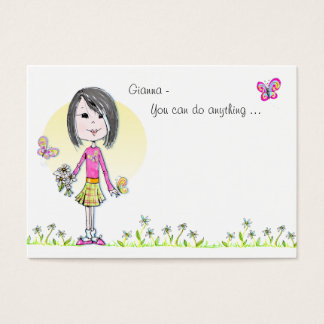 Butterflies n' Daisies front&back Lunchbox notitie Visitekaartjes