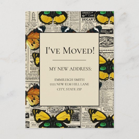  Butterflies Newspaper Briefkaart (Voorkant)