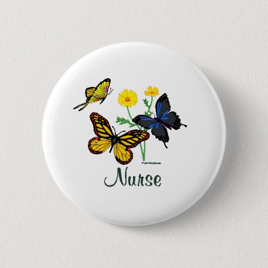 Butterflies Nurse Ronde Button 5,7 Cm (Voorkant)