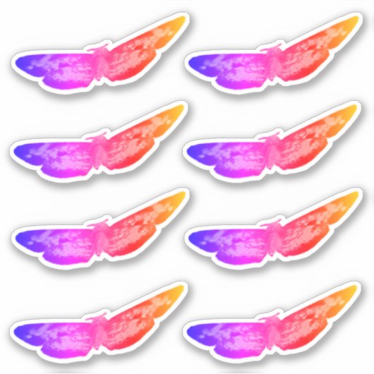 Butterflies Ombre Paars Pink 4Zoe Sticker (Voorkant)