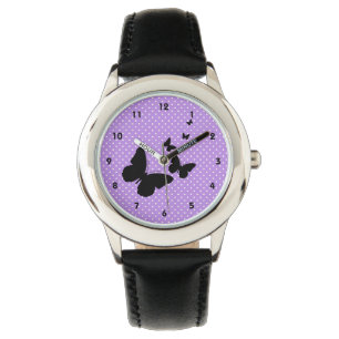 Butterflies on Polka Dots Design Watch Horloge