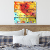 Butterflies op een kleurrijk Rustisch Hout Canvas Afdruk (Insitu (Slaapkamer))