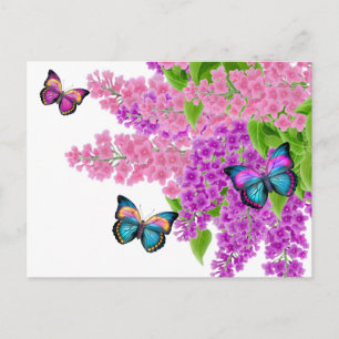 Butterflies op Lilacs Briefkaart