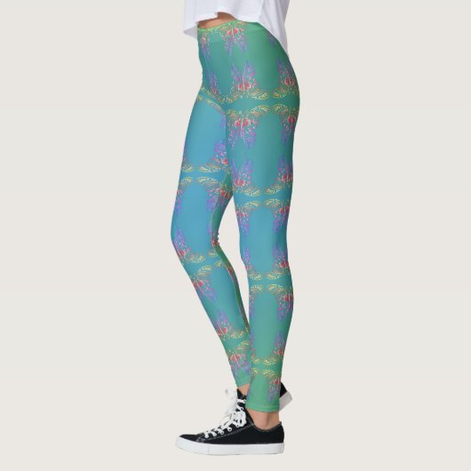 Butterflies op Misty Blue Waters Leggings (Links)