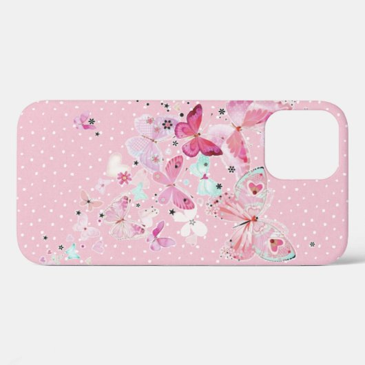 Butterflies op pokadots Case-Mate iPhone case (Achterkant (horizontaal))
