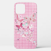 Butterflies op roze gingham Case-Mate iPhone case (Achterkant)