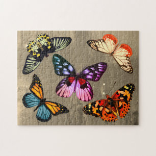  Butterflies op Sepia Background Legpuzzel