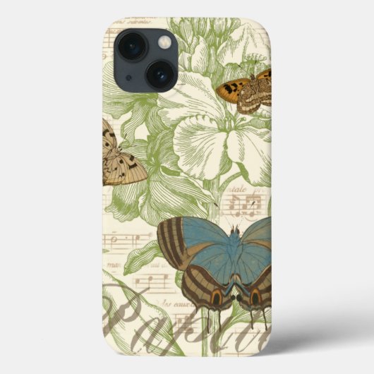 Butterflies op vel Music met Floral Design Case-Mate iPhone Case (Achterkant)