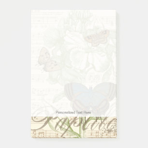 Butterflies op vel Music met Floral Design Post-it® Notes