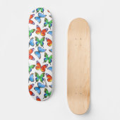Butterflies op White & Name of Text Skateboard (Voorkant)