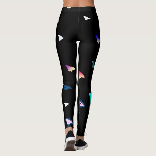 Butterflies op zwarte Leggings (Achterkant)