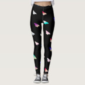 Butterflies op zwarte Leggings (Voorkant)