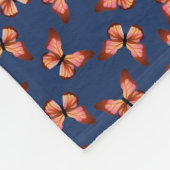 Butterflies Oranje roze zwarte patroon Fleece Deken (Hoek)