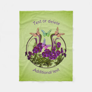 Butterflies over Abstracte ventilatorkunst op maat Fleece Deken