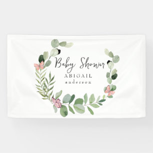 Butterflies over Baby shower banner