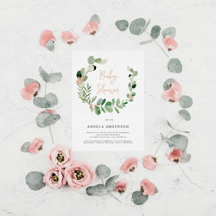 Butterflies over Baby shower Roos Godl Folie Uitnodiging