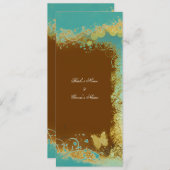 Butterflies over een blauwgroen trouwthema - Creëe Kaart (Voorkant / Achterkant)