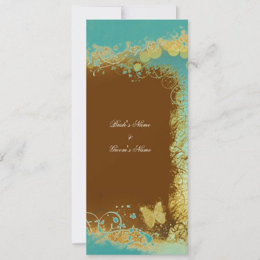 Butterflies over een blauwgroen trouwthema - Creëe Kaart (Voorkant)